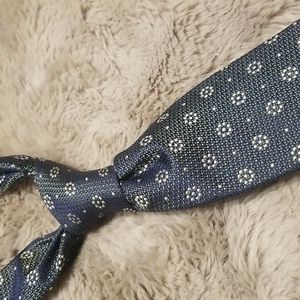 The Dark Knot Green Silk Tie with Golden Flower Motif